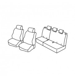 Set coprisedili Superior - Grigio/Nero - compatibile per Honda Jazz (02/11>08/15)