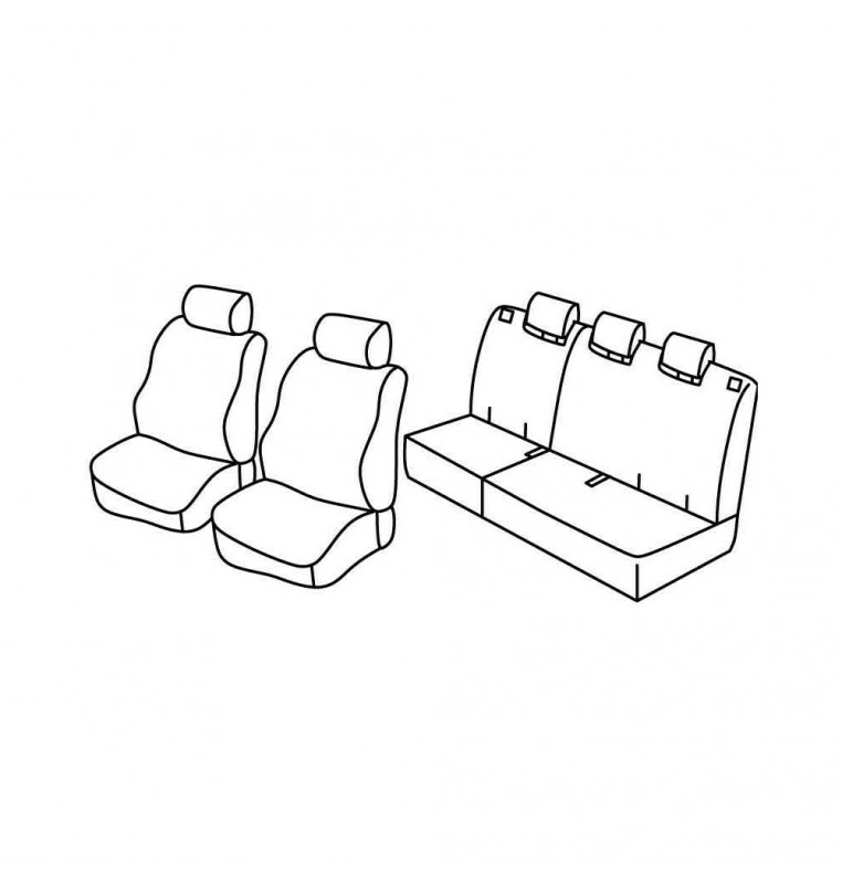 Set coprisedili Superior - Grigio/Nero - compatibile per Honda Jazz (02/11>08/15)