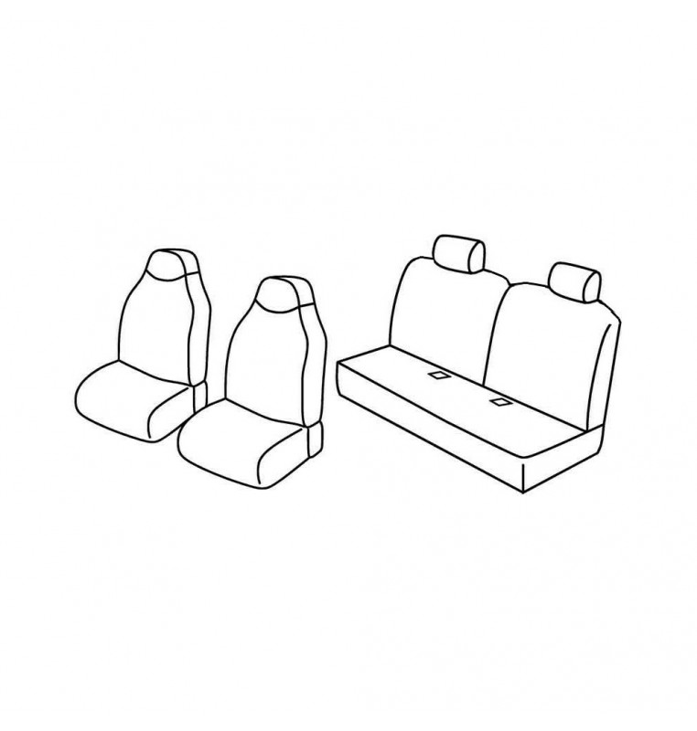 Set coprisedili Superior - Beige - compatibile per Citroen C1 3p (05/05>02/12)  - Citroen C1 5p (05/05>02/12)  - Peugeot 107 3p 