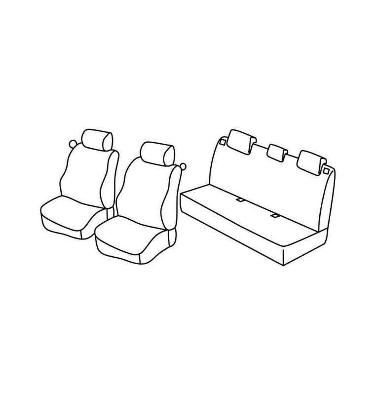 Set coprisedili Superior - Nocciola - compatibile per Renault Clio II 3p (03/98>09/05) dal 6/2001, No Community, No Dinamique