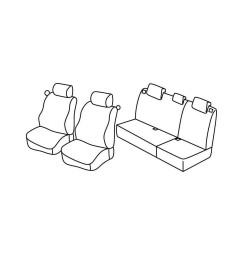 Set coprisedili Superior - Grigio/Nero - compatibile per Renault Clio II Storia (10/05>12/10)