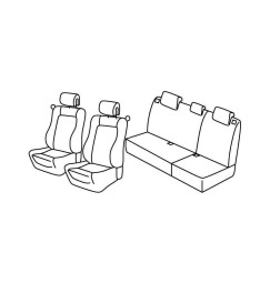 Set coprisedili Superior - Beige - compatibile per Renault Clio II 3p (03/98>09/05) dal 6/2001, Community, Dinamique