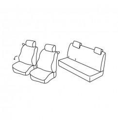 Set coprisedili Superior - Nero/Blu - compatibile per Renault Twingo (06/07>08/14) fino al 9/2011, Access, Expression