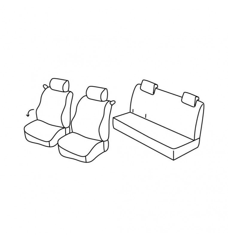 Set coprisedili Superior - Nero/Blu - compatibile per Renault Twingo (06/07>08/14) fino al 9/2011, Access, Expression
