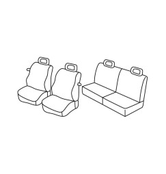 Set coprisedili Superior - Nero/Grigio - compatibile per Seat Arosa (02/97>06/04)  - Volkswagen Lupo (06/98>07/05)