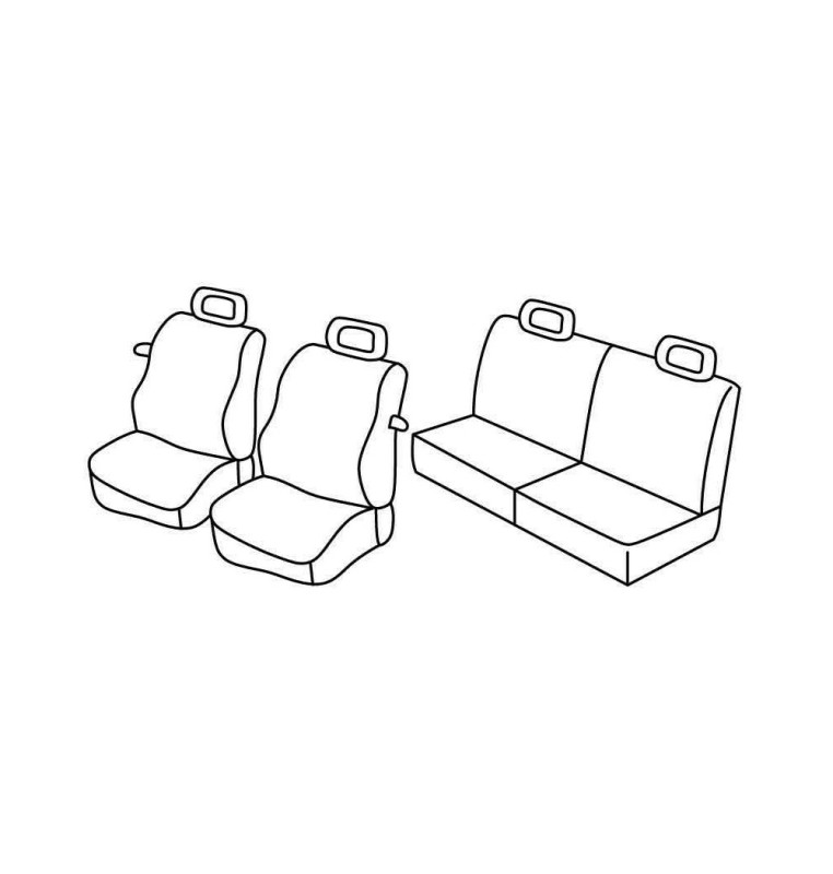 Set coprisedili Superior - Nero/Grigio - compatibile per Seat Arosa (02/97>06/04)  - Volkswagen Lupo (06/98>07/05)