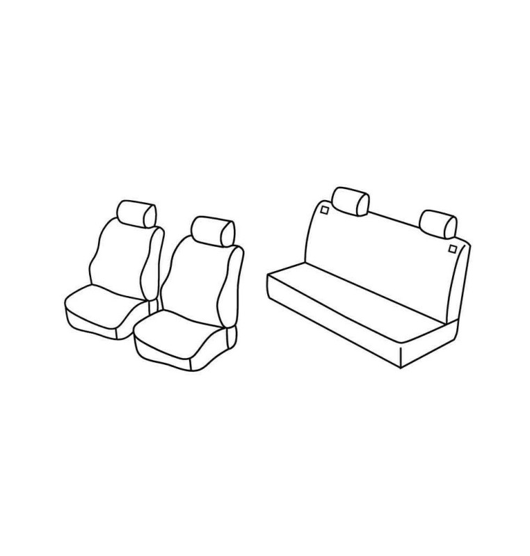Set coprisedili Superior - Nocciola - compatibile per Volkswagen Polo 3p (08/94>10/01) dal 9/1999 - Volkswagen Polo 5p (08/94>10