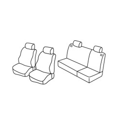 Set coprisedili Superior - Nocciola - compatibile per Volkswagen Polo 3p (08/94>10/01) dal 9/1999 - Volkswagen Polo 5p (08/94>10