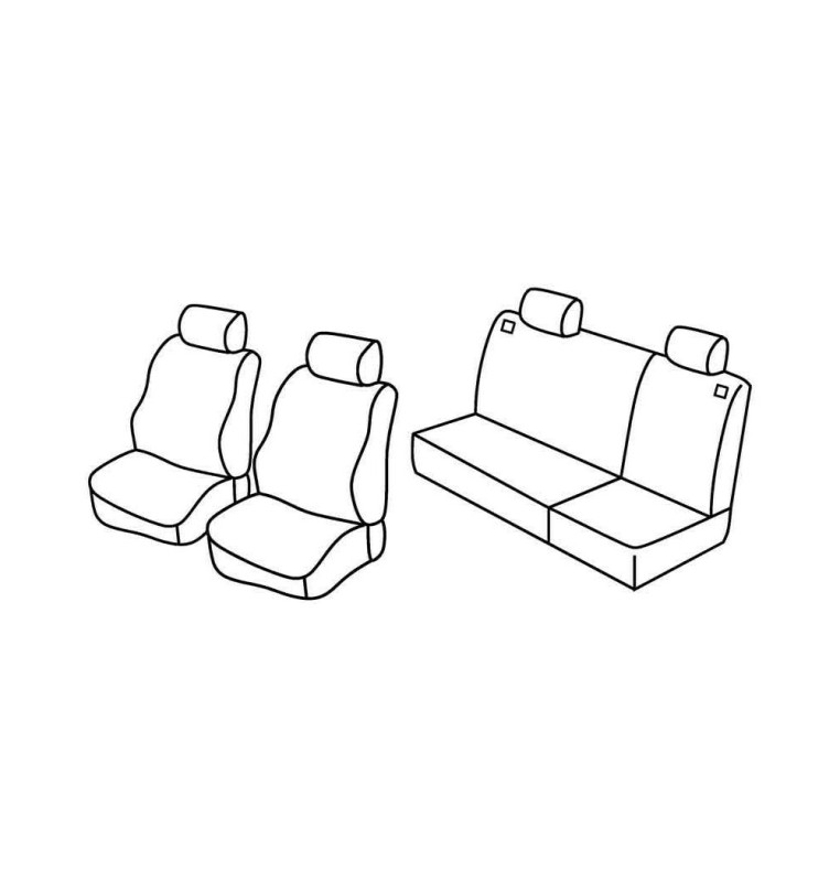 Set coprisedili Superior - Beige - compatibile per Volkswagen Polo 3p (08/94>10/01) dal 9/1999 - Volkswagen Polo 5p (08/94>10/01