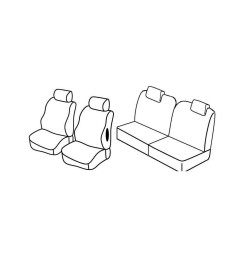 Set coprisedili Superior - Grigio/Nero - compatibile per Citroen C2 (10/03>03/10) Furio, VTS