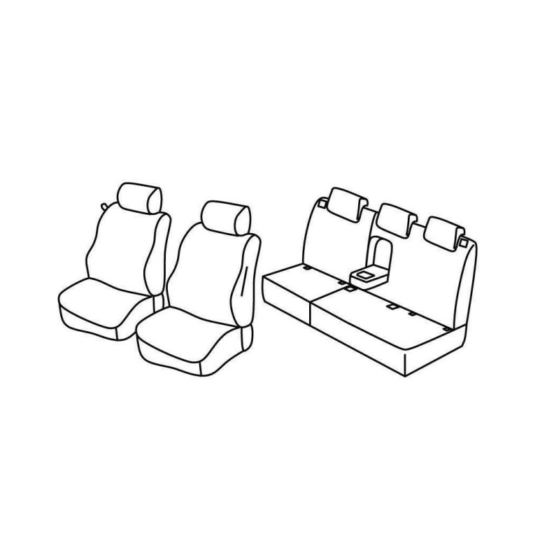 Set coprisedili Superior - Grigio/Nero - compatibile per Citroen C3 Picasso (01/09>10/12) Comfort