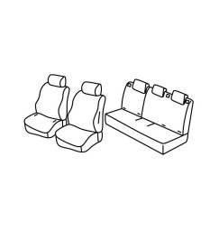 Set coprisedili Superior - Grigio/Nero - compatibile per Citroen C3 (11/16>) Feel, Pure tech