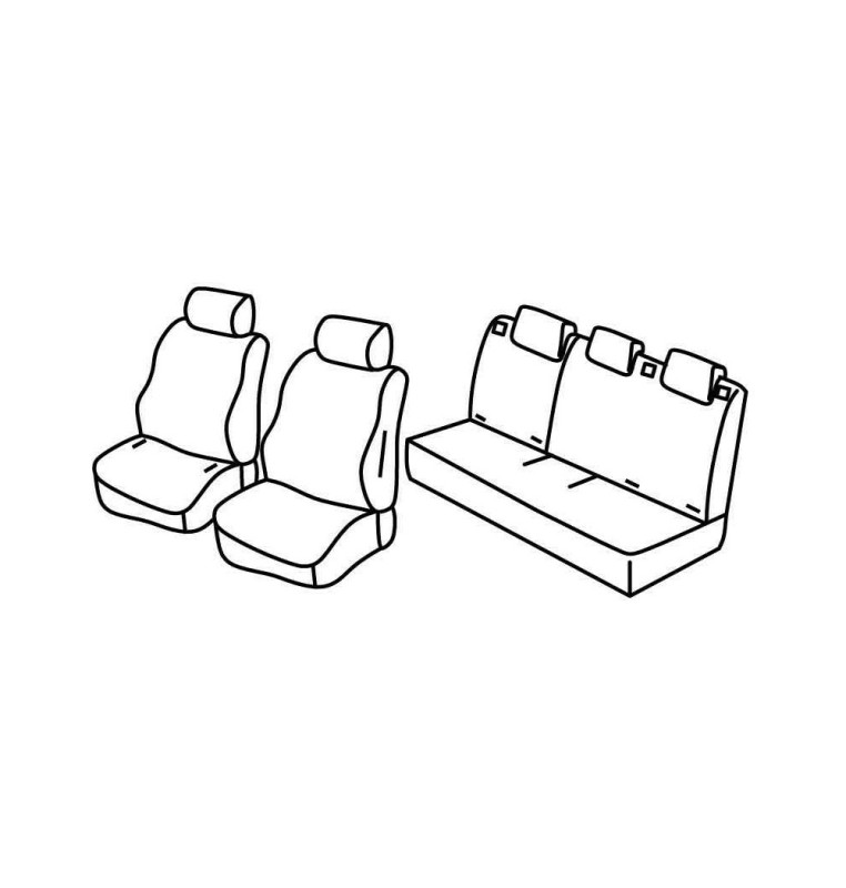 Set coprisedili Superior - Nero/Grigio - compatibile per Citroen C3 (11/16>) Feel, Pure tech