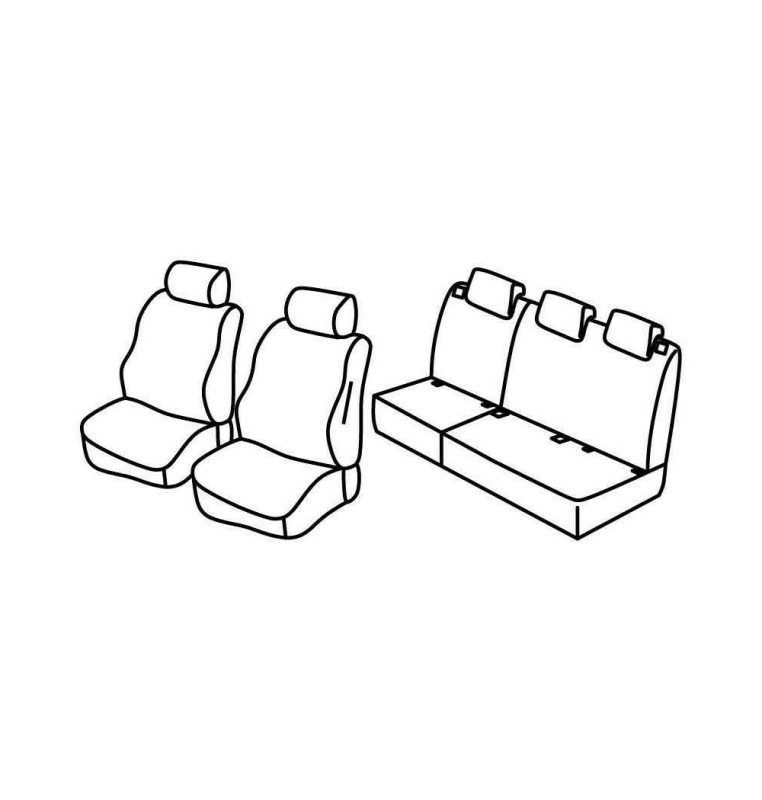 Set coprisedili Superior - Nocciola - compatibile per Citroen C3 Picasso (11/12>09/16) Seduction