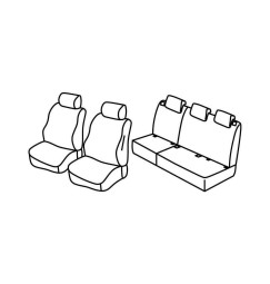 Set coprisedili Superior - Grigio/Nero - compatibile per Citroen C3 Picasso (11/12>09/16) Seduction