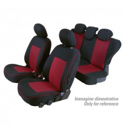 Set coprisedili Superior - Nero/Rosso - compatibile per Lancia Ypsilon 3p (09/03>05/11)  - Lancia Ypsilon Unyca 3p (06/11>12/13)