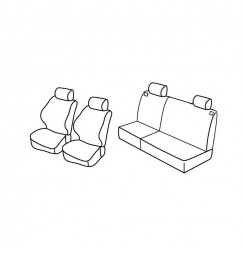 Set coprisedili Superior - Grigio/Nero - compatibile per Peugeot 206 5p (09/98>02/09) fino al 4/2003, Roland Garros