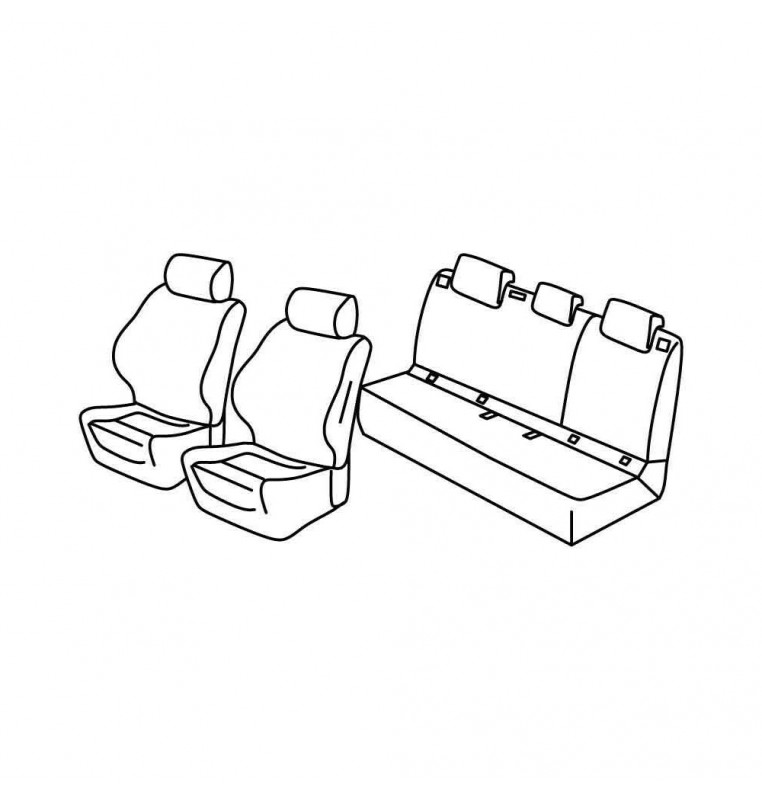 Set coprisedili Superior - Beige - compatibile per Renault Clio V 5p (08/19>) Zen, Intens