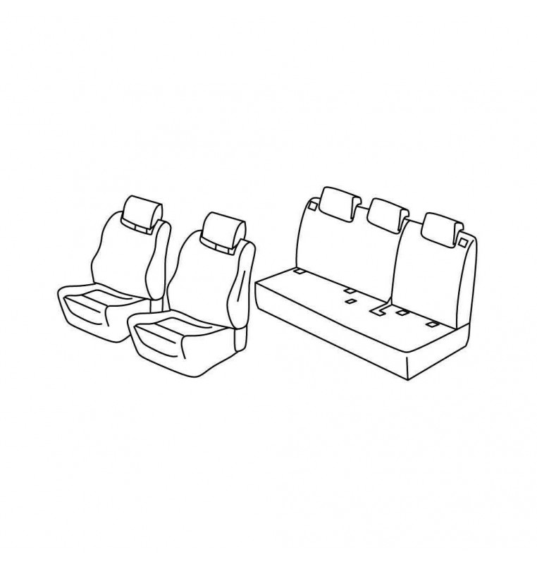 Set coprisedili Superior - Nocciola - compatibile per Renault Clio IV 5p (10/12>07/19) R.S., GT Line