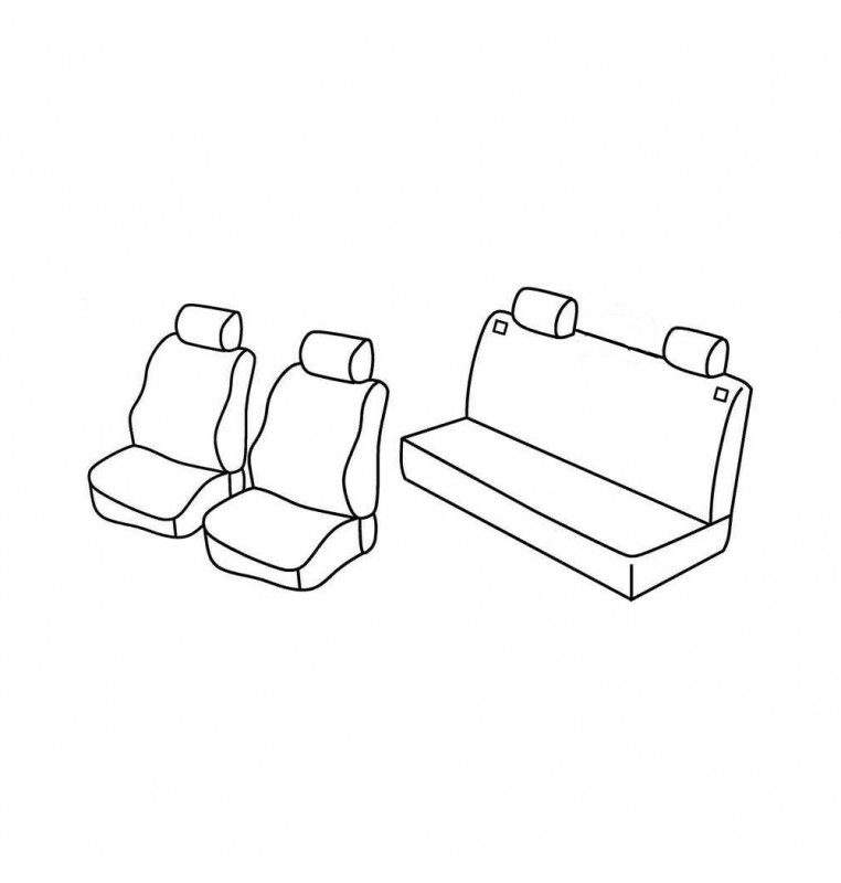 Set coprisedili Superior - Grigio/Nero - compatibile per Seat Ibiza 5p (01/02>05/08) fino al 2005