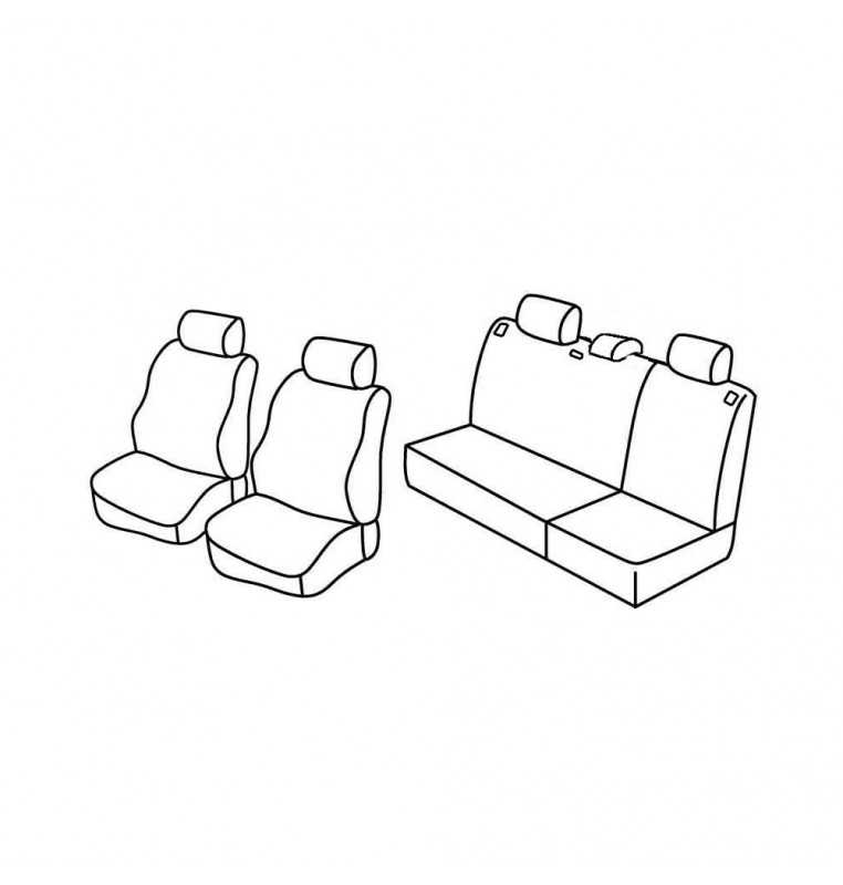 Set coprisedili Superior - Nocciola - compatibile per Seat Ibiza 5p (01/02>05/08) fino al 2005