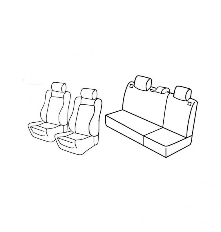 Set coprisedili Superior - Nocciola - compatibile per Seat Ibiza 5p (01/02>05/08) dal 2006