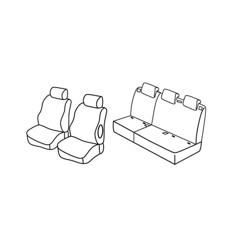 Set coprisedili Superior - Grigio/Nero - compatibile per Suzuki SX4 (03/06>08/13)