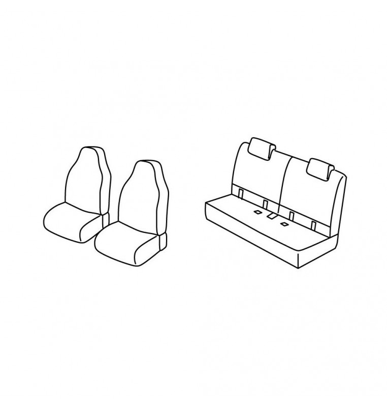 Set coprisedili Superior - Nocciola - compatibile per Citroen C1 3p (06/14>03/21)  - Citroen C1 5p (06/14>12/21)  - Citroen C1 A