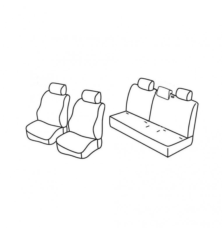 Set coprisedili Superior - Nocciola - compatibile per Toyota Yaris 3p (04/99>12/05) dal 2/2003 - Toyota Yaris 5p (04/99>12/05) d