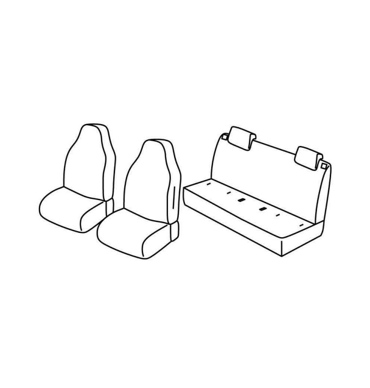 Set coprisedili Superior - Grigio/Nero - compatibile per Seat Mii 5p (05/12>07/20)  - Skoda Citigo 5p (05/12>10/19)  - Volkswage