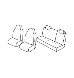 Set coprisedili Superior - Nero/Grigio - compatibile per Seat Mii 5p (05/12>07/20)  - Skoda Citigo 5p (05/12>10/19)  - Volkswage