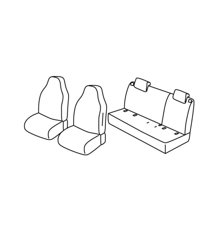 Set coprisedili Superior - Nero/Grigio - compatibile per Skoda Citigo 5p (11/19>08/20)  - Volkswagen Up! 5p (09/16>) Dal 2019