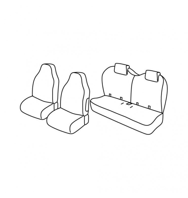 Set coprisedili Superior - Beige - compatibile per Citroen C1 5p (06/14>12/21)  - Peugeot 108 5p (06/14>12/21)  - Toyota Aygo 5p