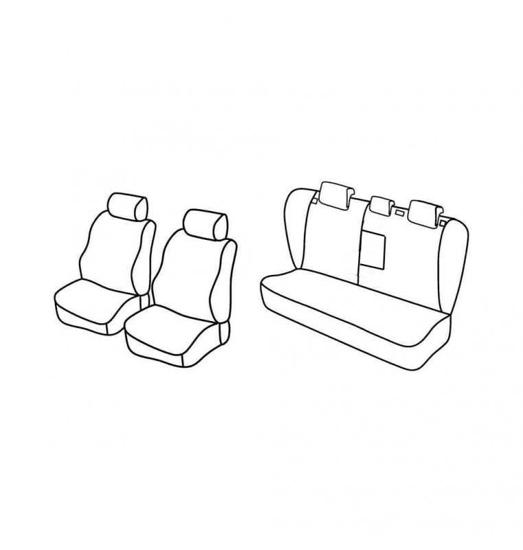 Set coprisedili Superior - Grigio/Nero - compatibile per Fiat Croma (05/05>04/11)