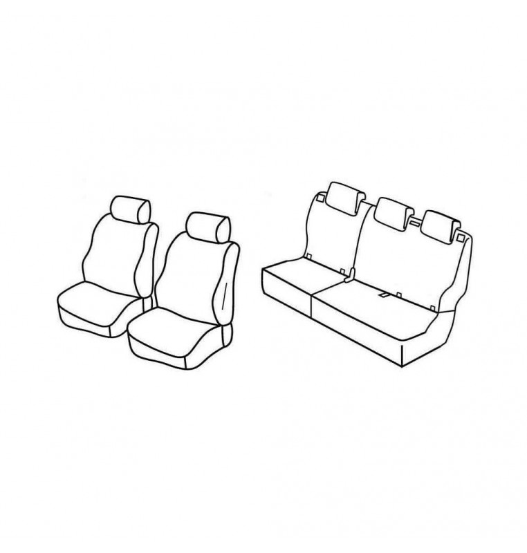 Set coprisedili Superior - Grigio/Nero - compatibile per Hyundai i10 (11/13>02/20)