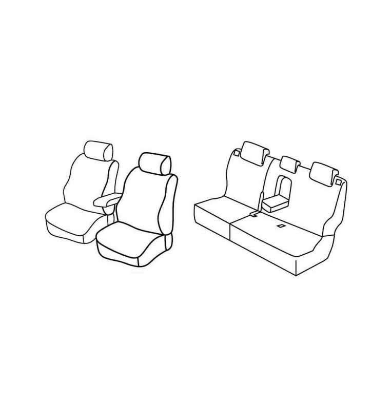 Set coprisedili Superior - Grigio/Nero - compatibile per Hyundai ix20 (11/10>12/20)