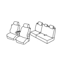 Set coprisedili Superior - Grigio/Nero - compatibile per Peugeot 307 3p (06/01>08/07) fino al 2005