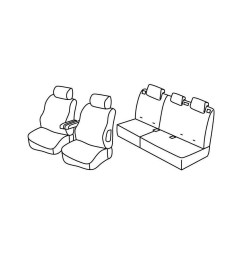 Set coprisedili Superior - Grigio/Nero - compatibile per Peugeot 307 5p (06/01>08/07) fino al 2005