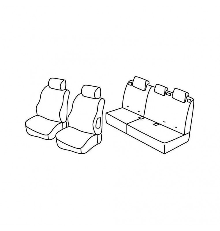 Set coprisedili Superior - Grigio/Nero - compatibile per Peugeot 307 5p (06/01>08/07) dal 2006