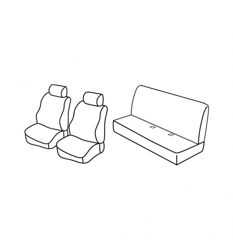 Set coprisedili Superior - Grigio/Nero - compatibile per Renault Kangoo 5p (01/97>01/08) fino al 2006