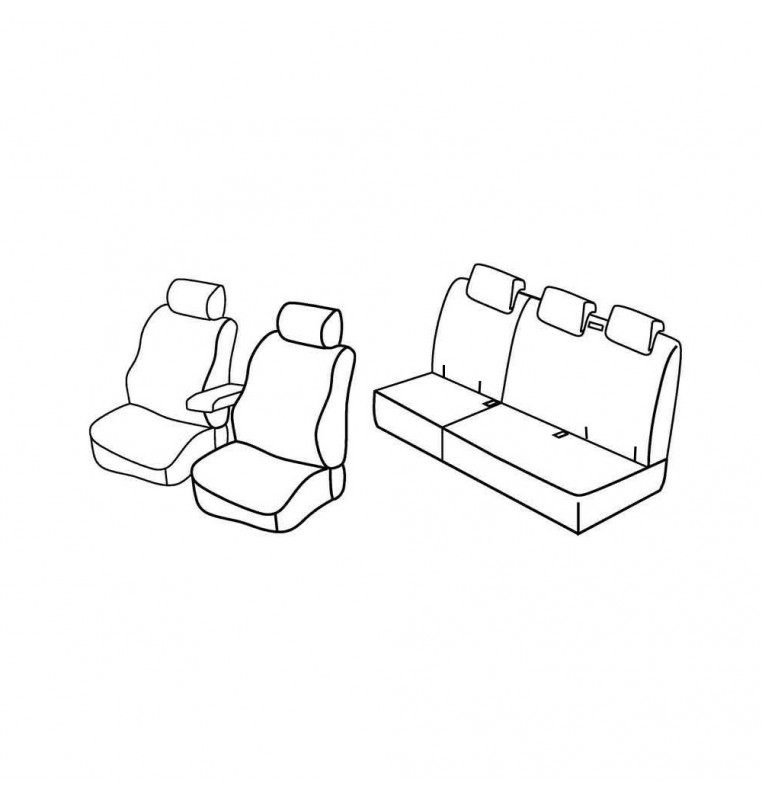 Set coprisedili Superior - Nero/Blu - compatibile per Renault Kangoo 5p (02/08>05/21)