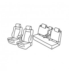Set coprisedili Superior - Nero/Rosso - compatibile per Seat Leon 5p (01/13>05/20) FR - Seat Leon ST (01/14>05/20) FR