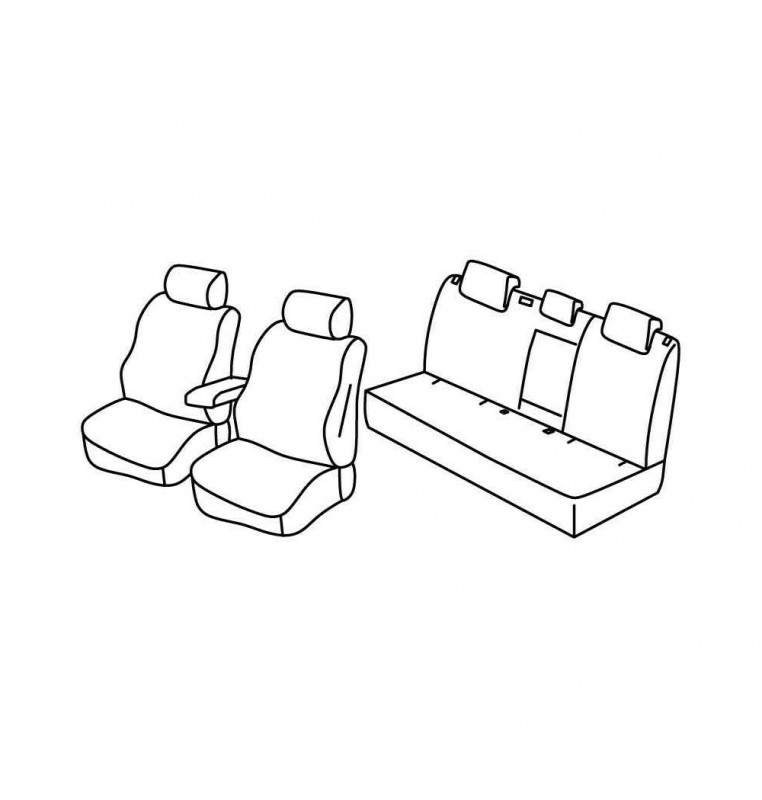 Set coprisedili Superior - Nero/Blu - compatibile per Seat Leon 5p (06/20>)