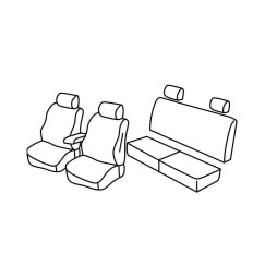 Set coprisedili Superior - Beige - compatibile per Toyota Hilux Pick-Up (06/16>09/20)