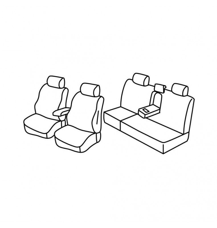 Set coprisedili Superior - Nocciola - compatibile per Toyota Hilux Pick-Up (06/16>09/20)