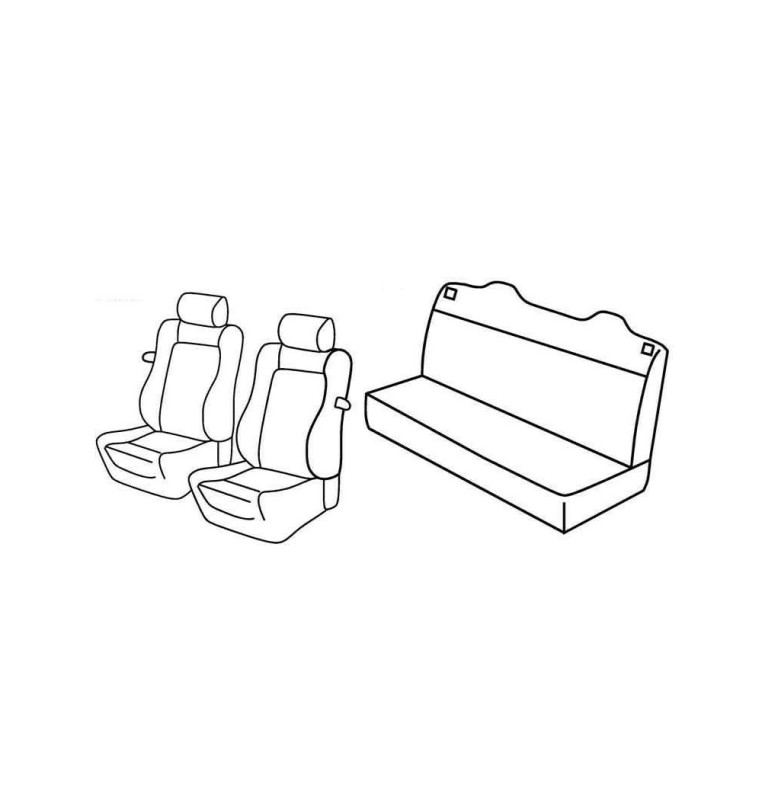 Set coprisedili Superior - Nero/Rosso - compatibile per Volkswagen Golf IV Cabrio (10/97>10/03) fino al 2009
