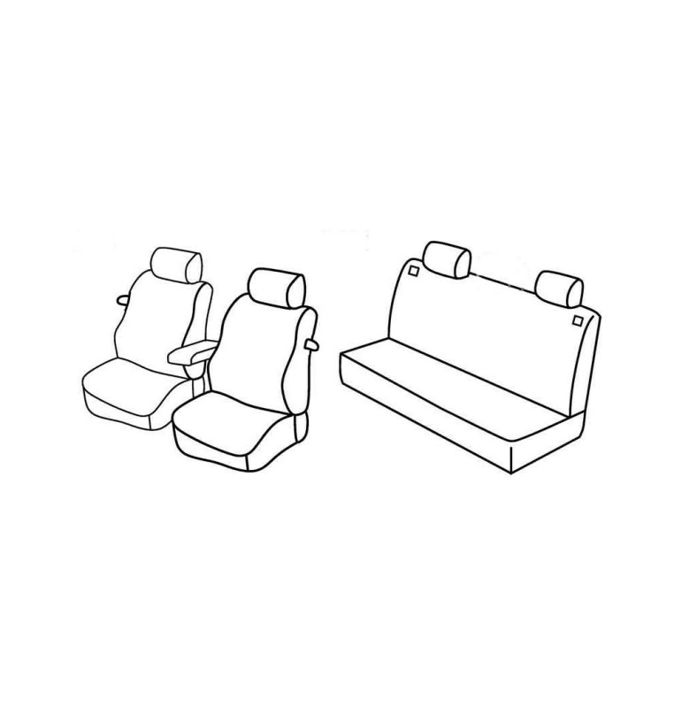 Set coprisedili Superior - Nero/Rosso - compatibile per Volkswagen Golf IV 3p (10/97>10/03) fino al 1999