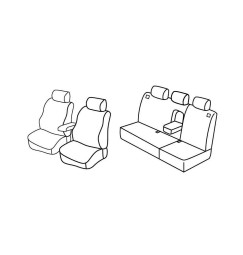 Set coprisedili Superior - Grigio/Nero - compatibile per Volkswagen Golf IV Variant (04/99>05/06) dal 2000