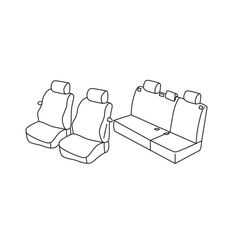 Set coprisedili Superior - Nero/Grigio - compatibile per Volkswagen Polo 3p (11/01>08/09)