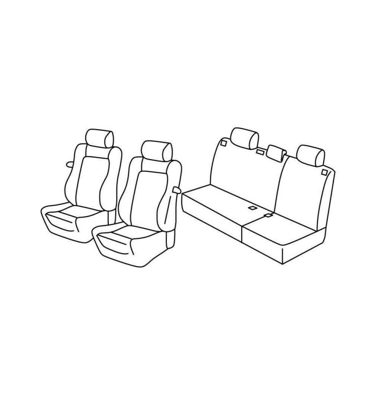Set coprisedili Superior - Nero/Blu - compatibile per Volkswagen Polo 3p (11/01>08/09)